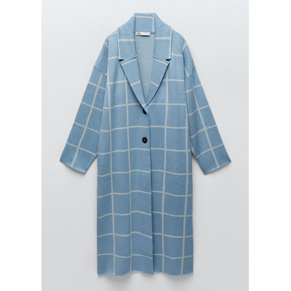 Zara Plaid Knit Coat - Picture 11 of 15